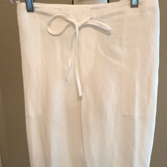 Cabi White Linen Piazza Pant #5079 (M) - Picture 4 of 8